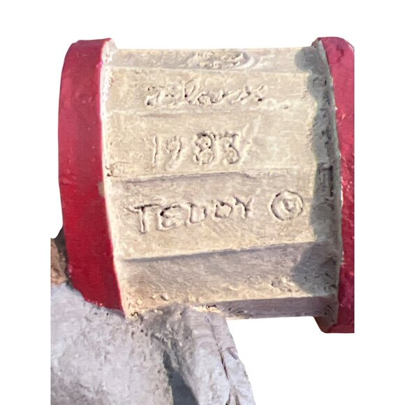 Vintage Tom Clark Teddy Gnome Figurine Holding Bear 1983 Numbered 86 Estate 5.75 - Picture 5 of 6